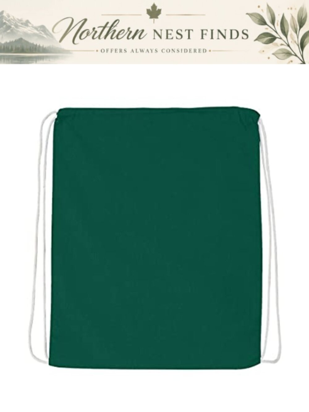 Q-TEES Drawstring Sport Bag 100% Cotton 14x18 Gym Swim Sack